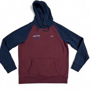 Hollister Co. burgundy & navy hoodie Size M